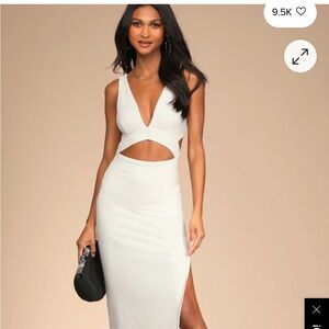 Lulu's White Backless Cut-Out Dress